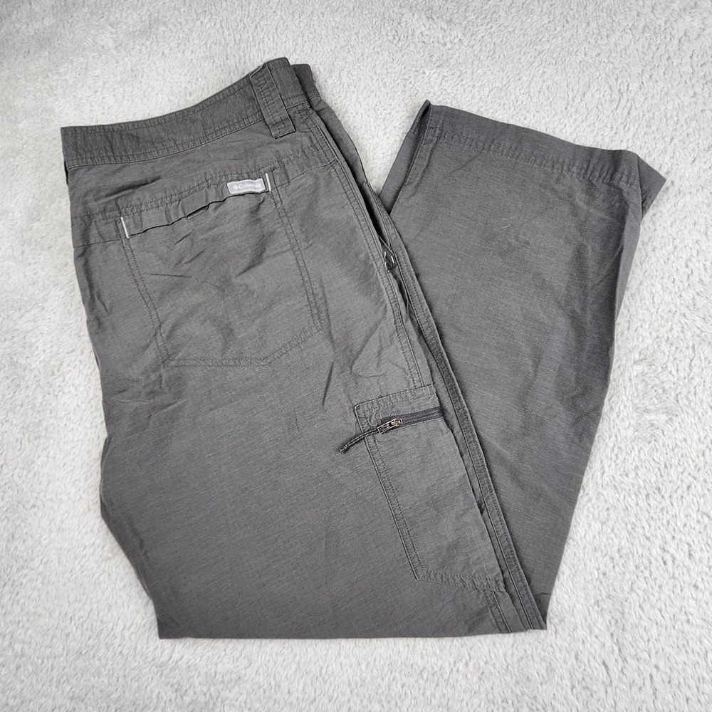 Columbia Pants Men 40x30 Grey RipStop Twisted Cliff Hiking Cargo Utility Outdoor